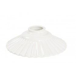 Paralume 20cm piatto ceramica plissettato bianco lampadario