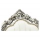 Sedia poltrona barocco Luigi XVI argento bianca legno gemme